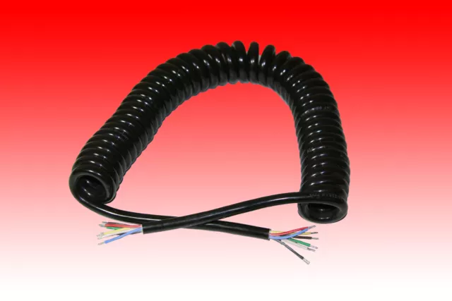 Cable Espiral 3,5m 7 Vías 12V 24V Electro Espiral 7 Polos Cable Remolque Espiral