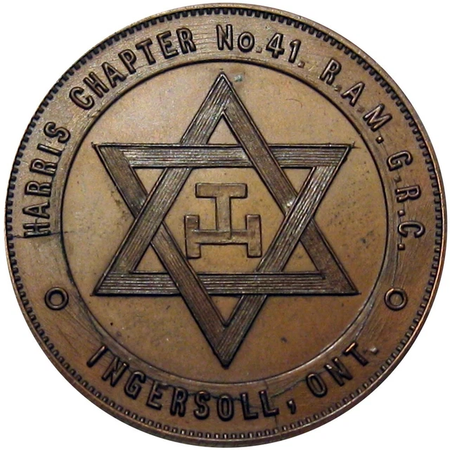 Ingersoll Ontario Canada Masonic Chapter Penny Token Harris Chapter No. 41