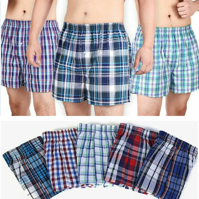 112PACK 100EGYPTIAN COTTON Mens Woven Boxer Shorts Underwear Button