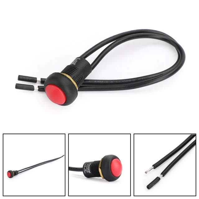 Interrupteur à Bouton Poussoir Autobloquant étanche w/Câble Rouge A