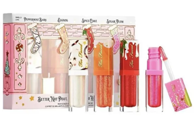 Too Faced Lipgloss 4pcs Set, Better Not Pout,but if you do keep it Glossy - BNIB