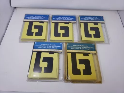 Hillman 839728 Yellow Heavy Duty Reusable Stencil Kit 6 in. Lot of 5 SEE DESCRIP