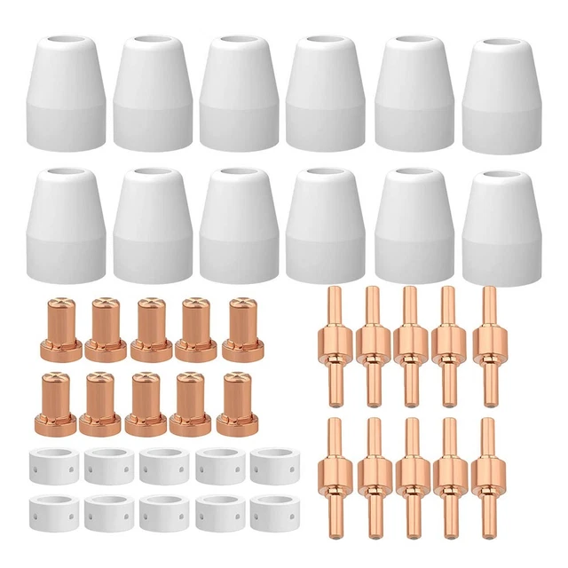 Kit 24 Consommables Torche Plasma PT60 IPT60 - Électrodes, Bouclier, Buses Pour JASIC PRO CUT 45