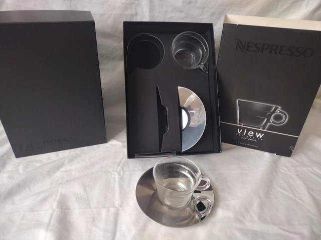 Nespresso View Espresso-Glas-Set – 2 Tassen (80 Ml) Mit Untertassen, Aus Gehärtetem Glas & Melamin