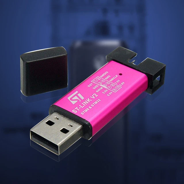 ST-LINK V2 EMULATOR/DOWNLOAD/PROGRAMMER Mini STM8/STM32 with Cover ...