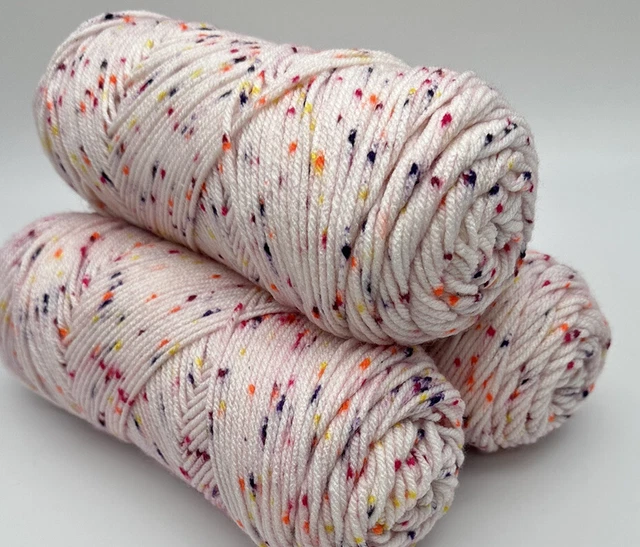 3 ARAN ROLLS Knitting Crochet Yarn Wool 3x140g Rolls Pink & Neon