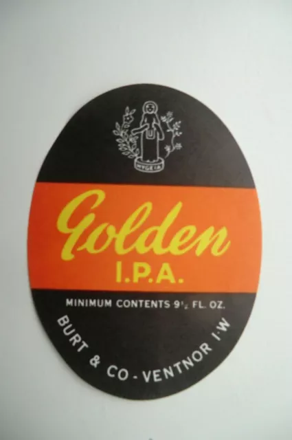 Mint Burt Ventor  Golden Ipa Brewery Beer Bottle Label