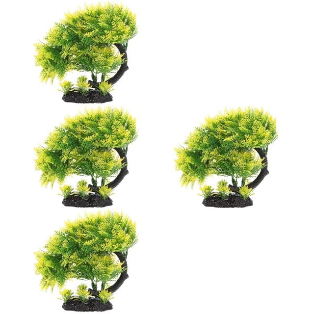 4 Pack Imitated Pine Tree Aquarium Pets Plastic Plant Landscape Accessories