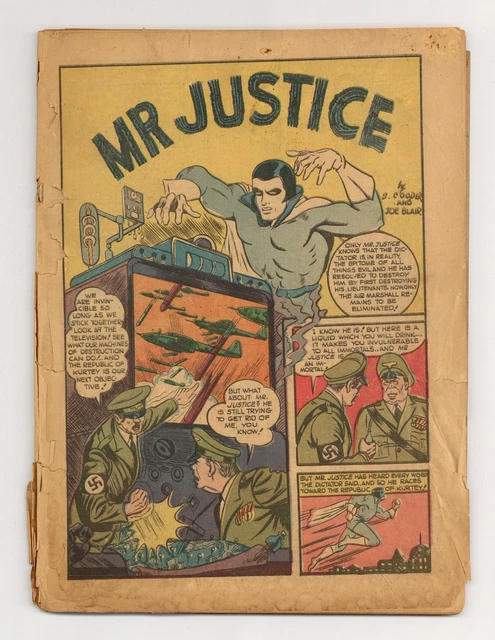 Blue Ribbon Comics #16 Coverless 0.3 1941 1st app. Captain Flag
