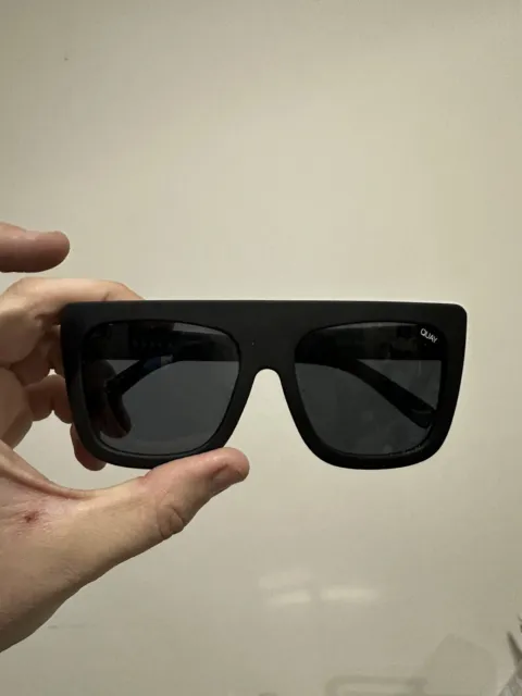 Quay Australia Cafe Racer Black Sunglasses Blue Lenses