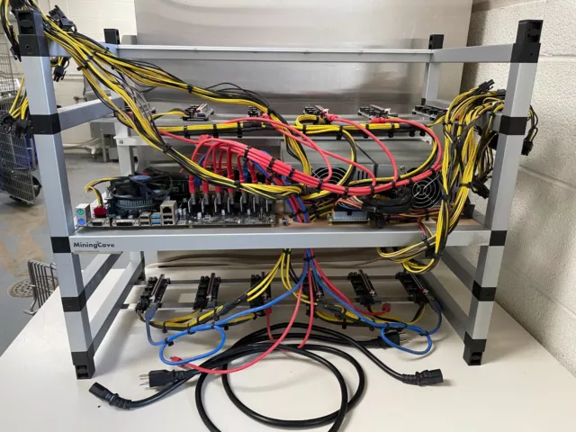 Mining Cave Crypto Mining Rig Kit 12 GPU 26.5X14X21 inches Dual 2000 Watt power