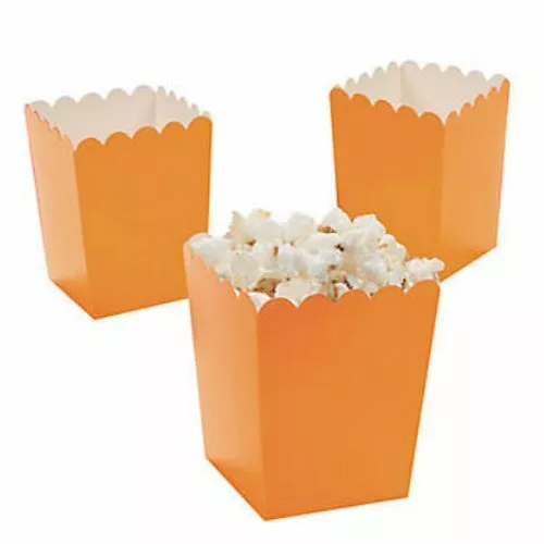 Pack of 12 - Orange Popcorn Boxes -  Party Box Favours