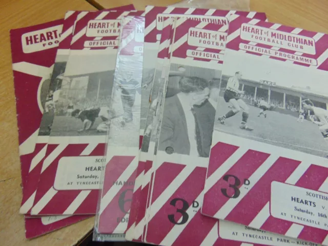 Bundle of 12 x  Hearts FC  Programmes 1959-1962 Listed see description