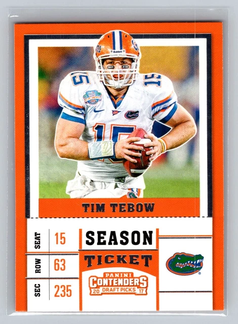 2017 Panini Contenders Draft Picks Tim Tebow #93  Florida Gators