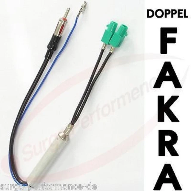 Adattatore Antenna FAKRA Doppio Per VW, Audi, Seat, Skoda Dal 2008 - Cavo 24,5 Cm, 1 Maschio A 2 Femmine