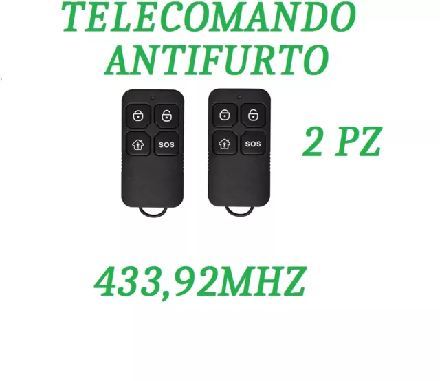 2 Pz Telecomando Universale Supplementare Allarme Antifurto Casa Wireless Gsm