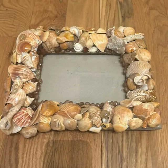 Vintage Shell Picture Frame. 5x7. Made with real sea shells.