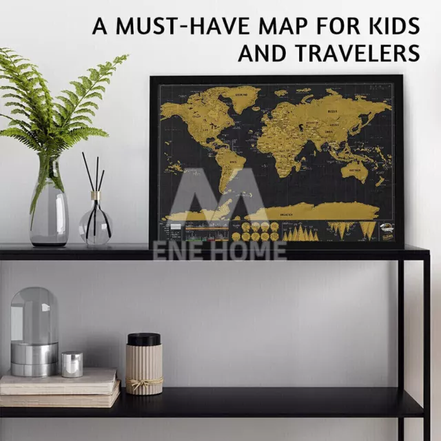 New Deluxe Large Scratch Off Map Personalised World Map Travel AtlasTravel Gift 2