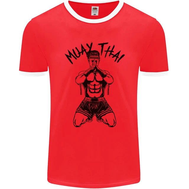 Muay Thai Fighter Mixed Martial Arts MMA Mens Ringer T-Shirt FotL