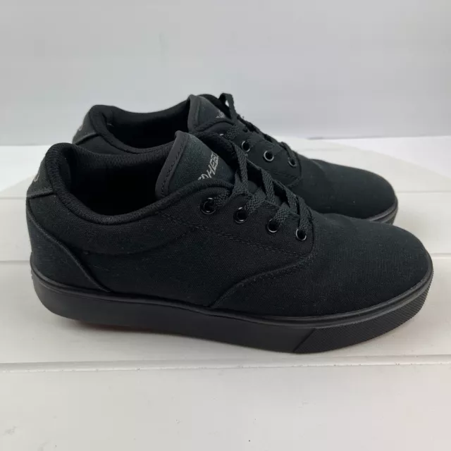 Heelys Shoes Unisex Kids Size 6Y Launch Black Canvas Sneakers Grip Tread Trainer