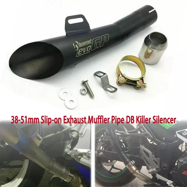 For 38-51mm Motorcycle ATV Slip-on Exhaust Muffler Pipe DB Killer Silencer