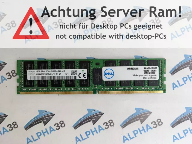 SK hynix 16 GB Rdimm ECC Reg DDR4-2133 Dell PowerEdge R830 Server RAM