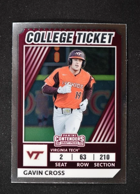 2022 Elite Extra Edition College Tickets Optic #CTO-2 Gavin Cross