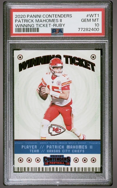 2020 Panini Contenders - Winning Ticket Emerald #WT1 Patrick Mahomes II PSA 10