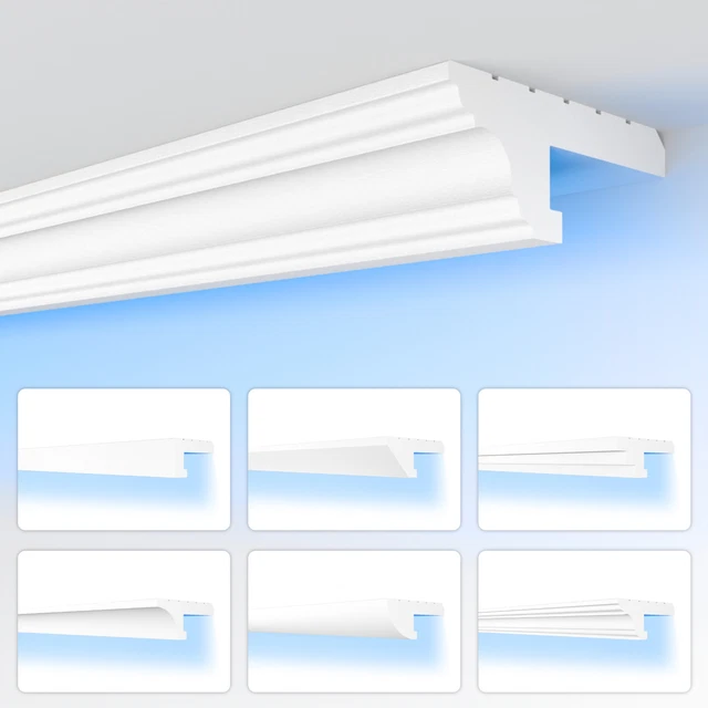 Modello HEXIMO LED giunti ombra profilo polistirolo illuminazione indiretta cartongesso