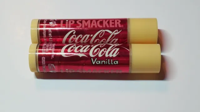 Lip Smacker Coca-Cola Vanilla Lip Balm Set Of Two New Not Carded 0.14 Oz Each