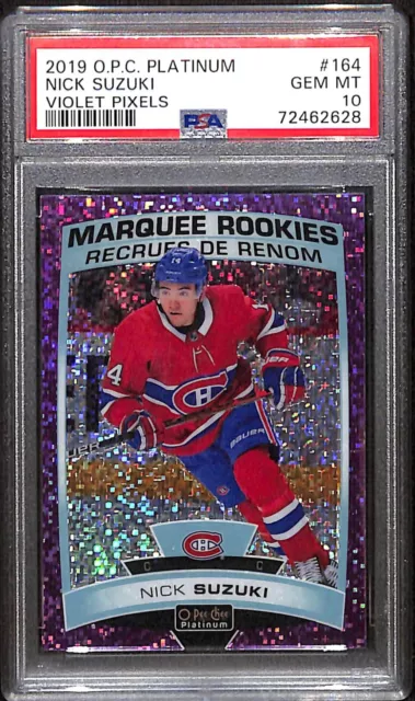 2019-20 O-Pee-Chee Platinum-Violet Pixels #164 Nick Suzuki /399 PSA 10