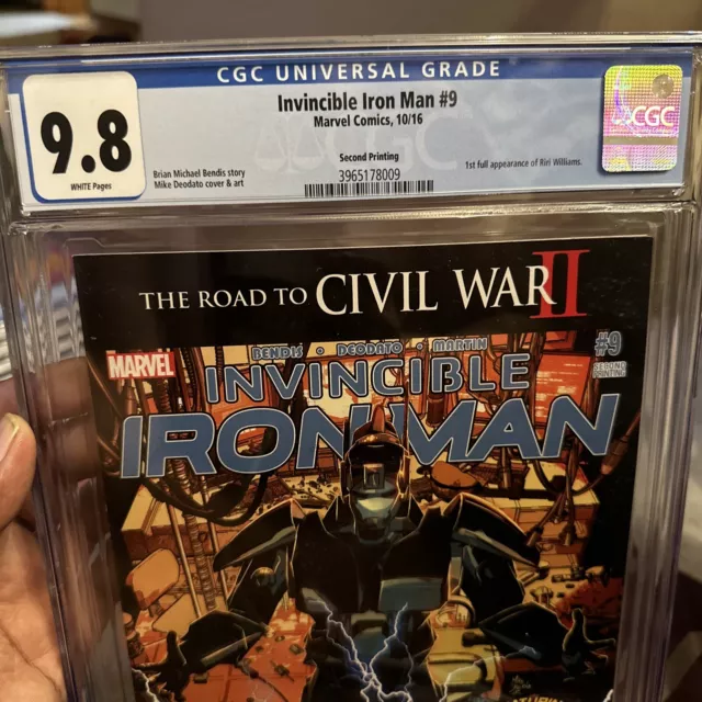 Invincible Iron Man #9 | CGC 9.8 NM/MT | 1st Full Riri (Ironheart) Williams