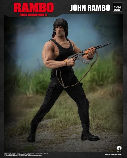 threezero Rambo: First Blood Part II - Figura de acción a escala 1:6 de John Rambo : Sylvester Stallone