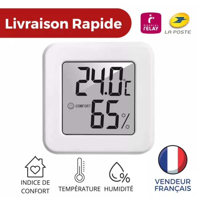 Thermomètre Hygromètre Intérieur Numérique Température Humidité LCD Digital Mini