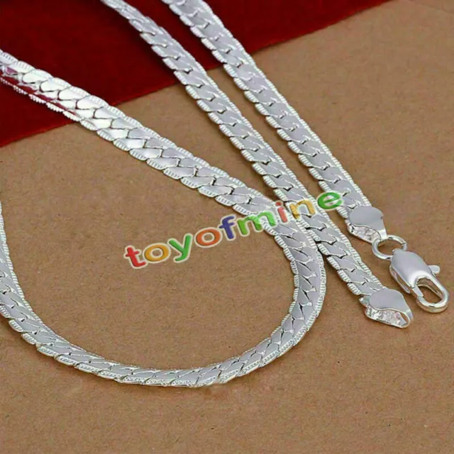 5mm Bijoux collier Chaîne argent massif 925 sterling 20"