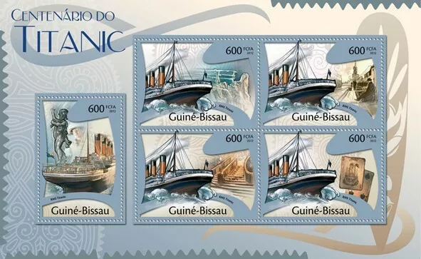 Guinea 2012 MNH - Centenary of Titanic, (RMS Titanic). Mi 5740-5744