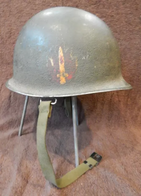 WWII U.S. Army, M1 Combat Helmet, Original WWII 63rd Infantry Division Insignia