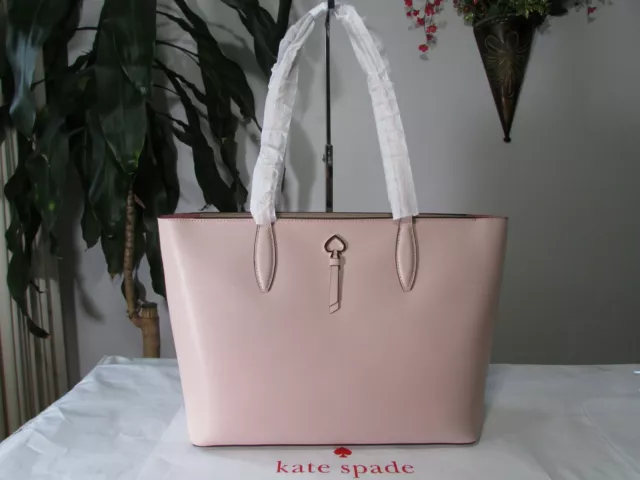 Kate Spade Ava Reversible Leather Tote w Zip Pouch Parchment Pink