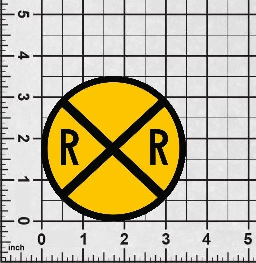 RAILROAD CROSSING SIGN Vinyl Decal Sticker Sizes Road Train Street BOGO