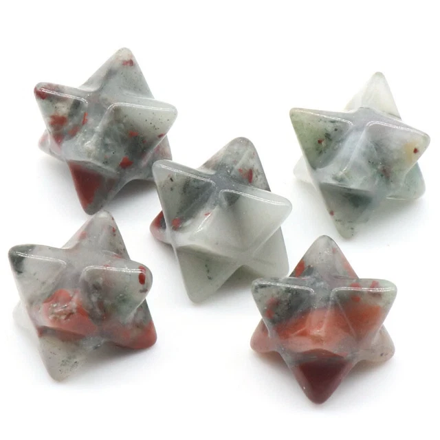 20PCS Natural African Blood Stone Melcaba Shape Worry Stone Healing Energy Reiki