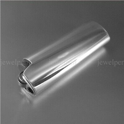 8 CM Grand Bic Briquet Étui 925 Argent Sterling Lisse Haute Brillance Poli DB 