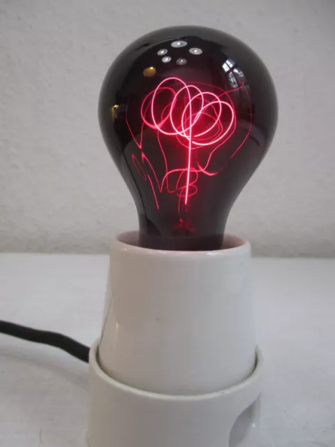 Original Antike Alte Kohlefadenlampe Glühlampe Glühbirne Rotlicht 25NK 220V E27