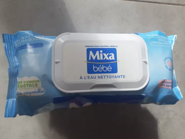 Lingettes Bébé Lait de Toilette MIXA BEBE : les 4 paquets de 72