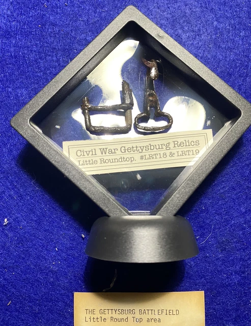 2 Civil War Gettysburg Relics Recovered at Little Roundtop. Buckle & Drum Clasp!
