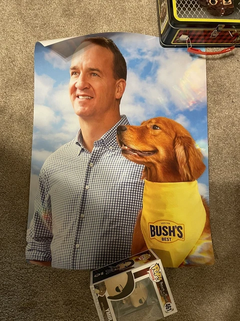Bush’s Duke and Peyton Manning Limited Edition Poster Baked Chili Beans NEW Tube