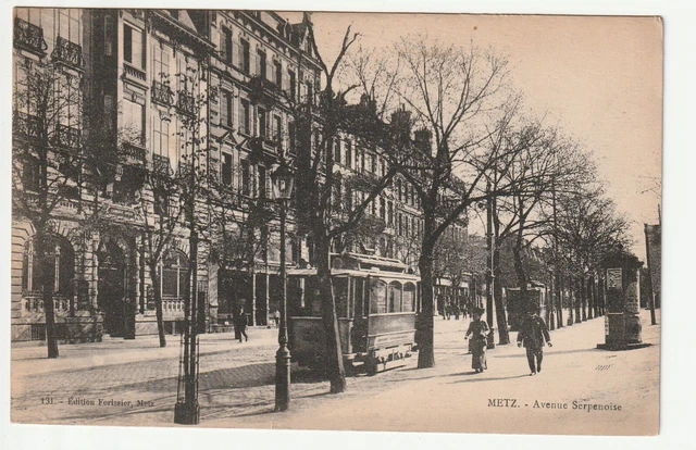 METZ - Moselle - CPA 57 - trams - tramway avenue Serpenoise