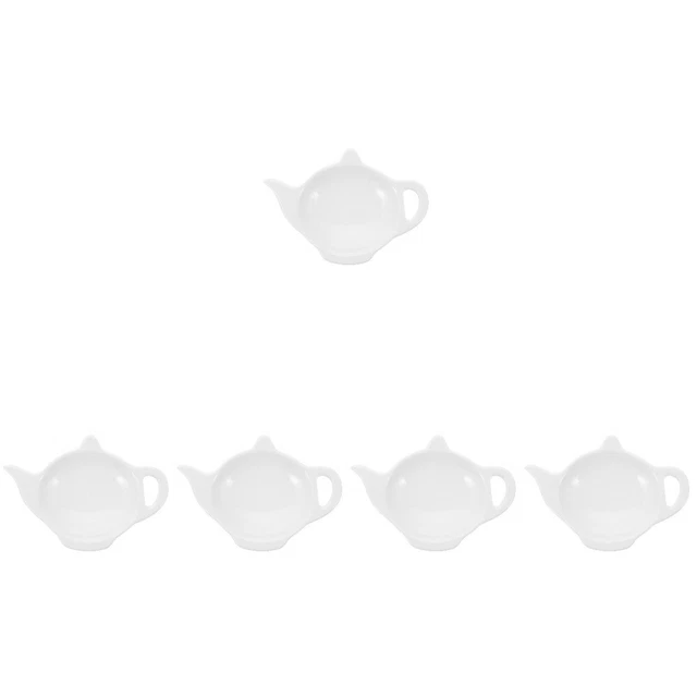 Set 5 piattini bustine di tè cucina in ceramica sottobicchieri bianchi sushi