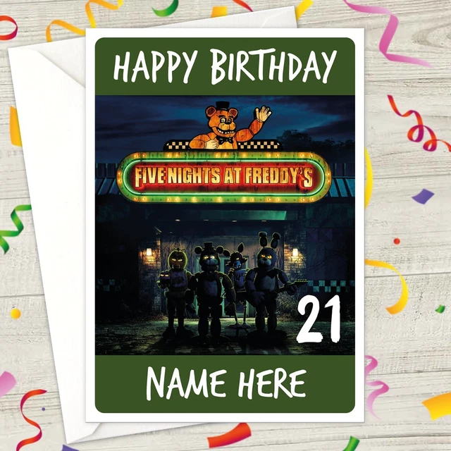 FIVE NIGHTS AT FREDDY'S Personalised Birthday Card - fnaf movie scary ...