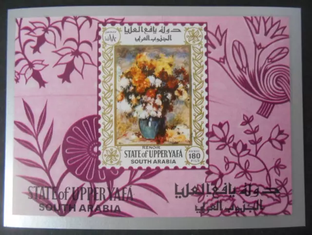 Süd Arabia, Upper Yafa 1967, Block, Kunst, Gemälde, Renoir, ** postfrisch