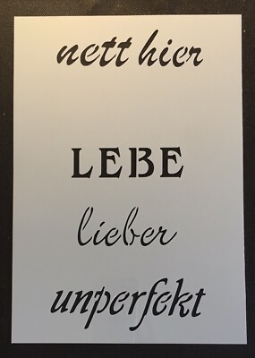 SHABBY CHIC 2XA4SCHABLONE Schild Glück Schmetterling Familie Spruch